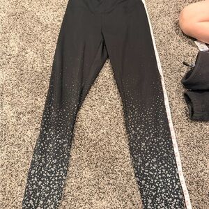 Victoria's Secret Black Leggings with Silver Speckle Ombre